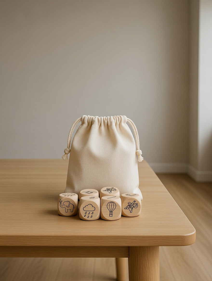 Montessori kocke pričalice – drvene kocke za stvaranje priča
